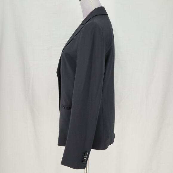 Ann Taylor Jacket Womens 10 Dark Navy Blue Wool Blend Lined Blazer Pockets - Picture 15 of 15